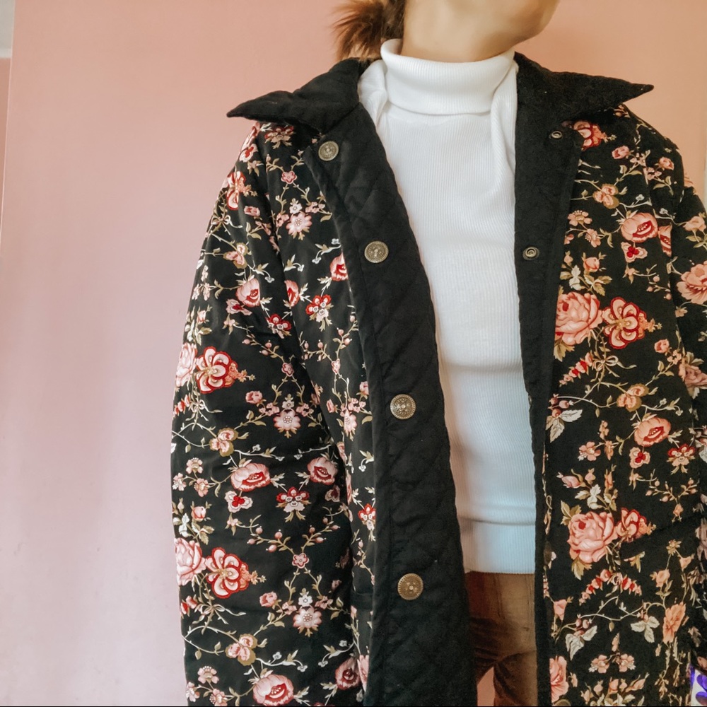 Vintage Floral Reversible Quilted Jacket